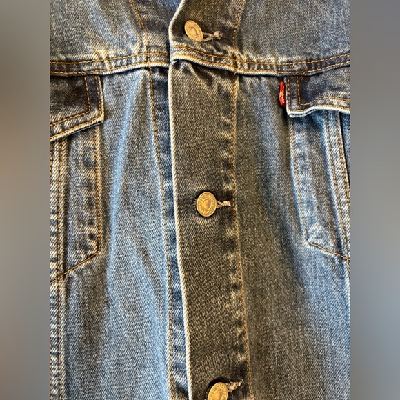 Levi’s Vintage 90s Blue Denim Trucker Jacket Oversized | Size XXL Fits XL - Picture 5 of 7